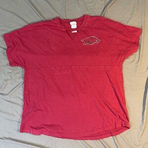 Arkansas Razorbacks Oversized Keyhole Football Jersey Large 12/14 (more like XL)